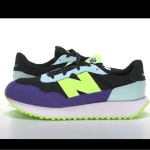 New Balance Kids 237 Sneakers - Black, Purple, Neon Green
